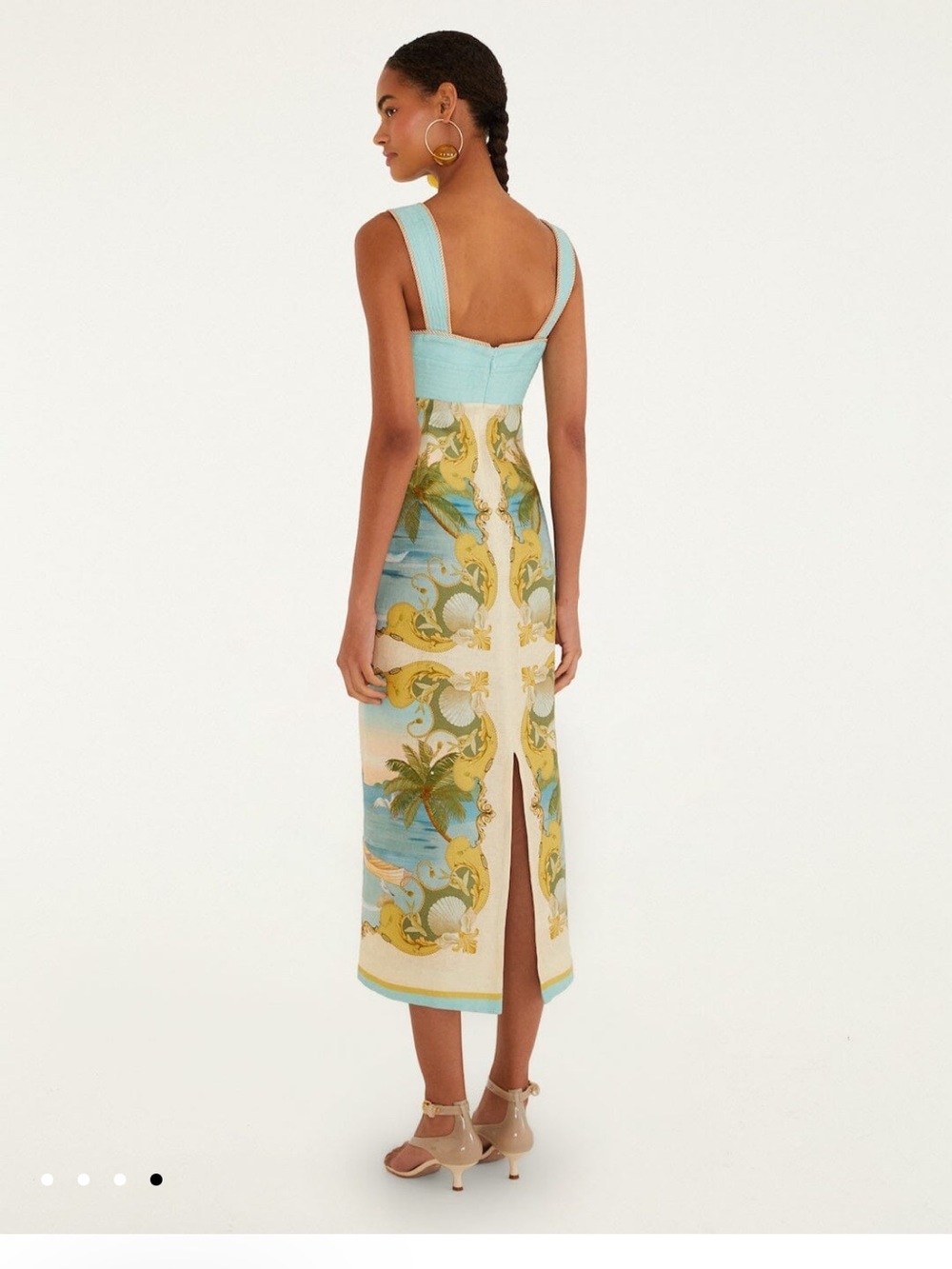 FARM Rio Mint and Yellow Printed Midi Dress - Picture 4 of 7